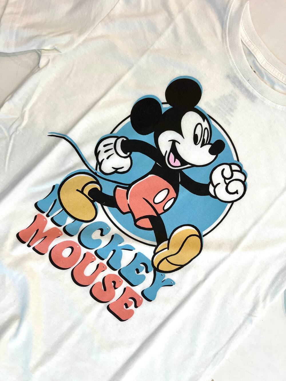 Disney Mickey Mouse Retro Walking Mickey Adult White Tee - Sz Small - NWT